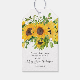 Sunflowers Seed Packet Memorial Funeral Favour Tag