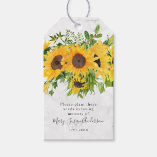 Sunflowers Seed Packet Memorial Funeral Favour Tag