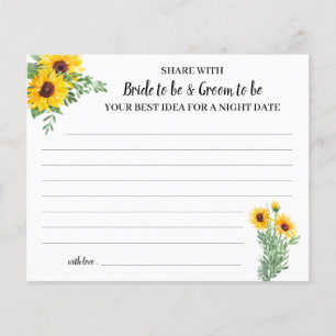 Sunflowers Share a Date Night Bridal Shower Card