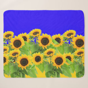 Sunflowers Sherpa Blanket Ukrainian Flag Colours