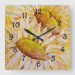 Sunflowers Square Wall Clock