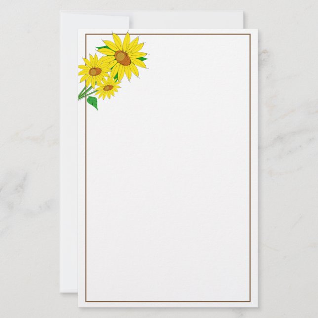 Sunflowers Stationery Paper (Front)