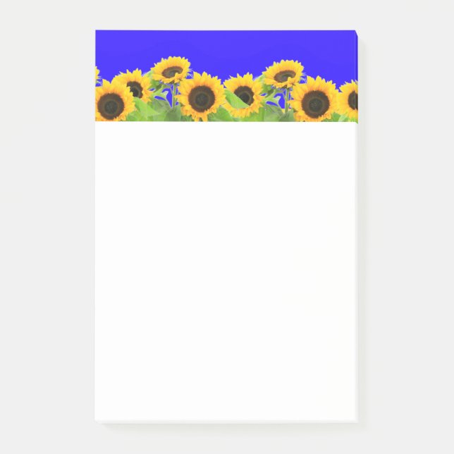 Sunflowers Sticky Notes Ukraine Flag Colours (Front)