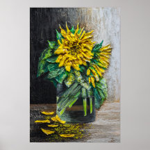 Sunflowers Still Life Acrylic Painting 