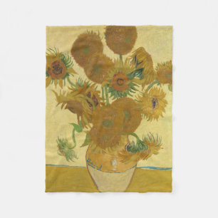 Sunflowers, Still Life Oil Painting, Van Gogh Fleece Blanket