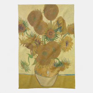 Sunflowers, Still Life Oil Painting, Van Gogh Kitchen Towel