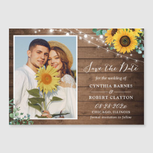 Sunflowers String Lights Save the Date Magnet