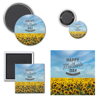 Sunflowers Stylish Elegant Best Mom Ever Floral Magnet