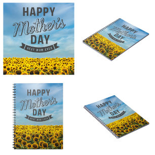 Sunflowers Stylish Elegant Best Mom Ever Floral Notebook
