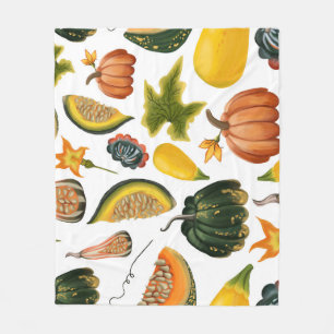 Sunflowers Summer: Vintage Watercolor Pattern Fleece Blanket