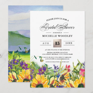 Sunflowers   Summer Wild Meadow  Bridal Shower Invitation
