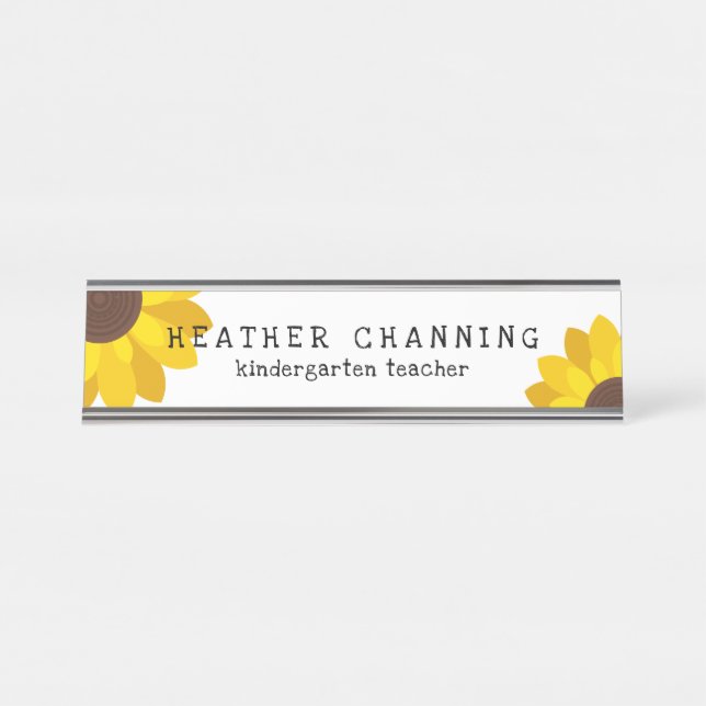 Sunflowers Teacher Desk Name Plate (Front)