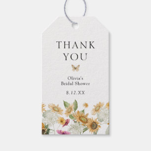 Sunflowers Thank you Favour Tag