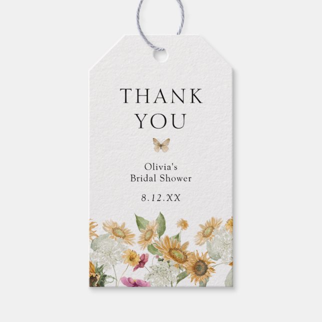Sunflowers Thank you Favour Tag (Front)