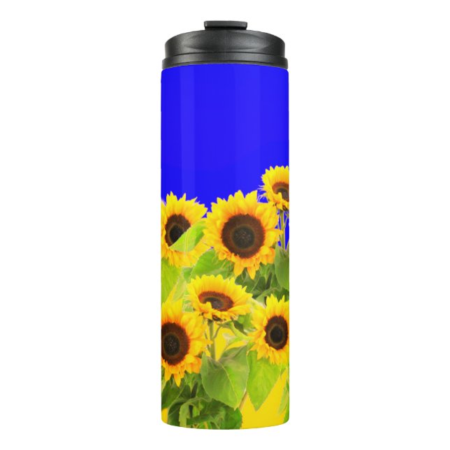 Sunflowers Thermal Tumbler Ukraine Flag Colours (Front)