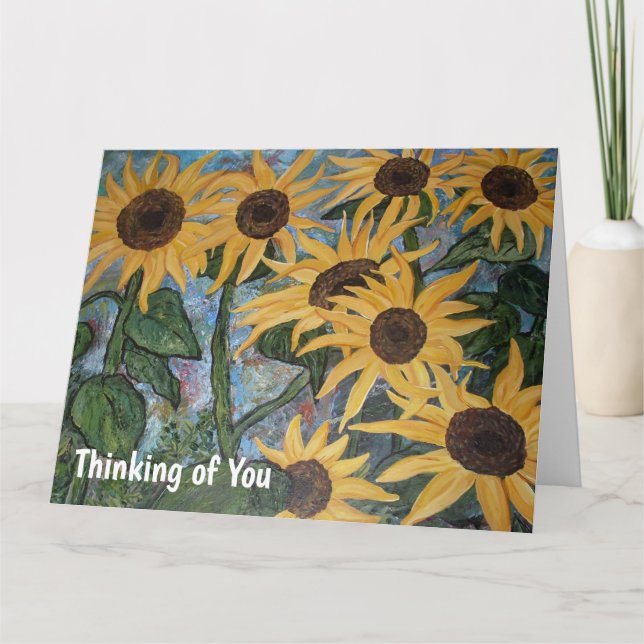 Sunflowers, thinking of you card (Front)