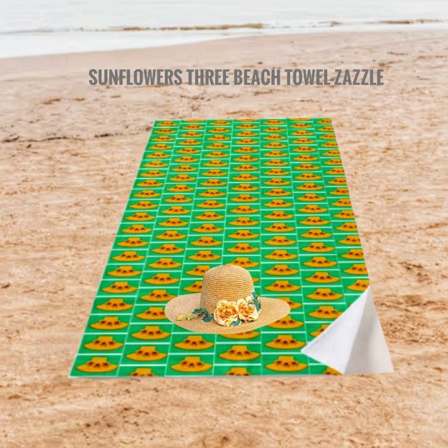 Sunflowers Three Beach Towel (Creator Uploaded)