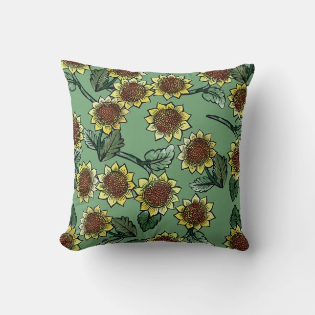 Sunflowers                                         throw pillow (Front)