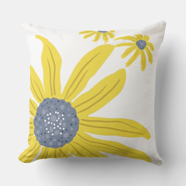 Sunflowers Throw Pillow (Front)