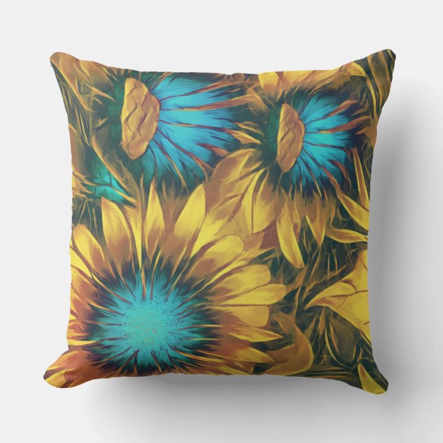 Sunflowers Throw Pillow (Front)