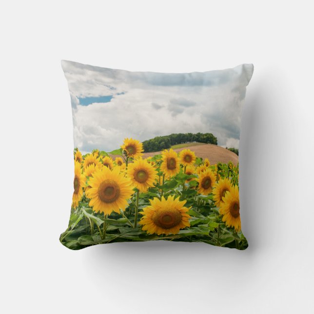 Sunflowers Throw Pillow (Front)