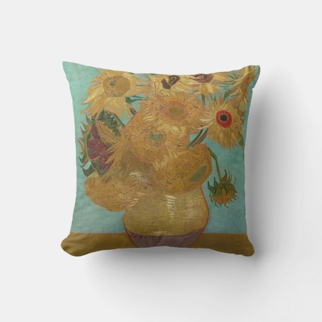 Sunflowers Throw Pillow (Front)