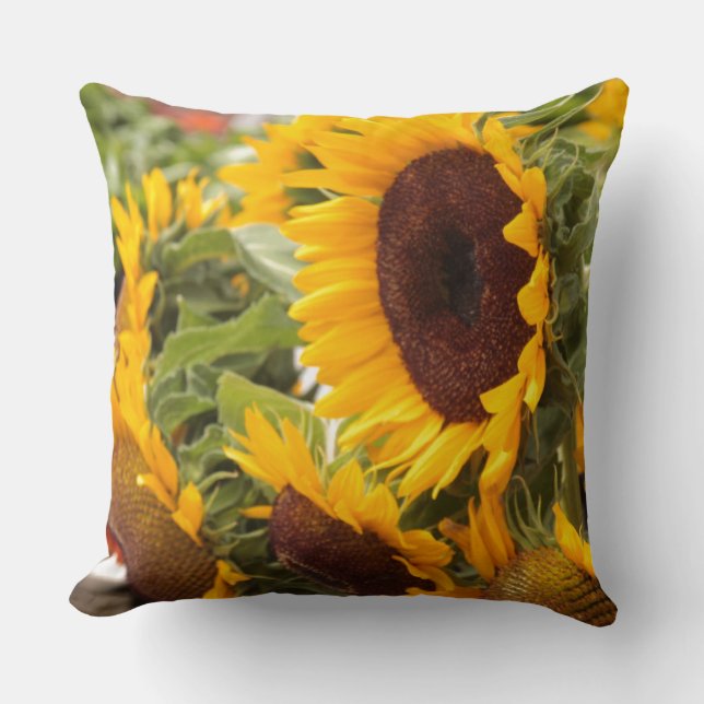 Sunflowers! Throw Pillow (Front)