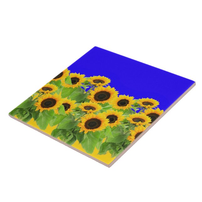 Sunflowers Tiles Ukraine Flag Colours - Freedom (Side)