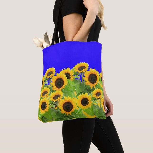 Sunflowers Tote Bag Ukrainian Flag Colours Freedom (Close Up)
