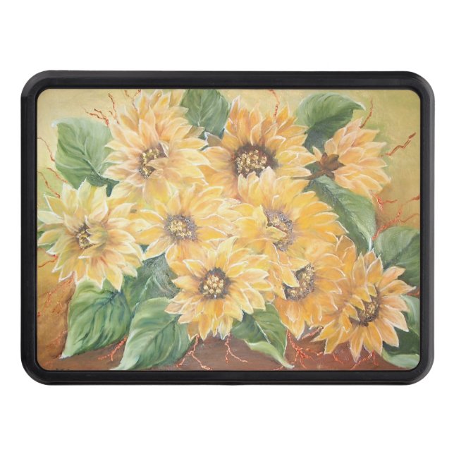 SUNFLOWERS TRAILER HITCH COVER (Front)