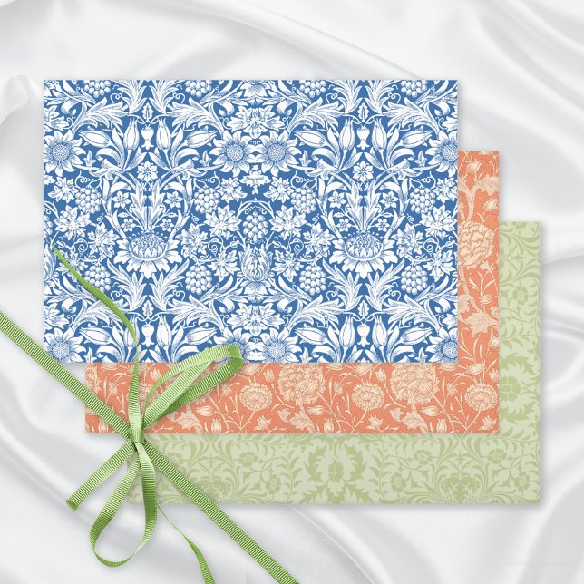 Sunflowers Tulips Borage William Morris Wrapping Paper Sheet (Creator Uploaded)