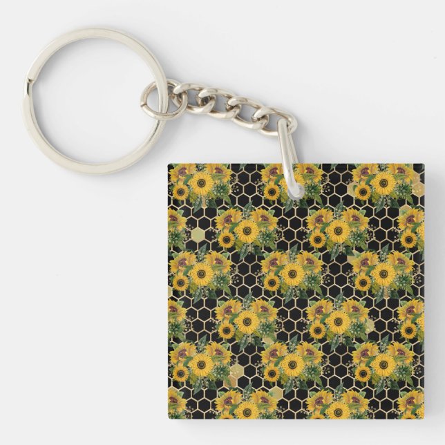 Sunflowers Turn Naturally Toward The Light Keychain (Front)