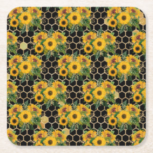 Sunflowers Turn Naturally Toward The Light Square Paper Coaster