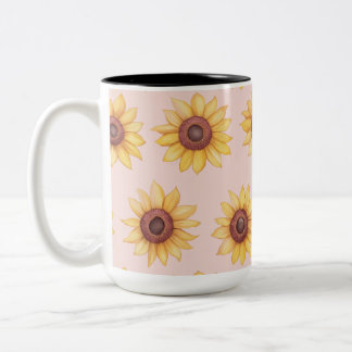 "Sunflowers" Two-Tone Coffee Mug
