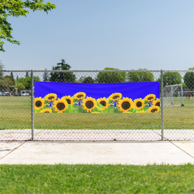 Sunflowers Ukrainian Flag Colour Banner Support (Insitu)
