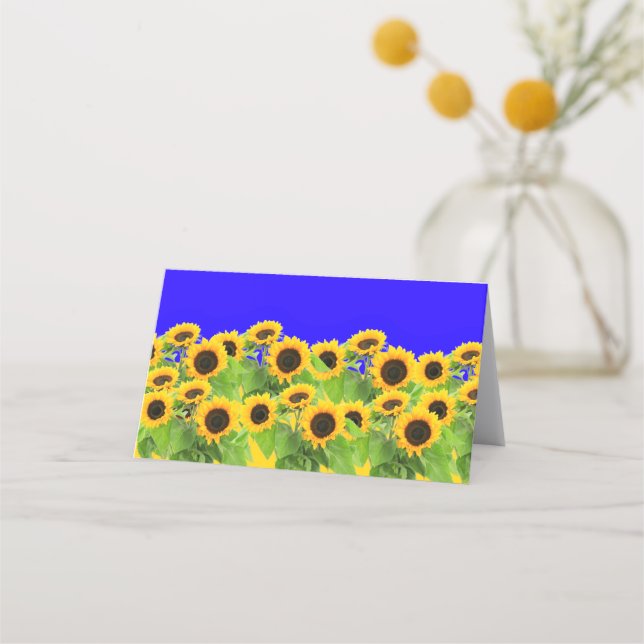 Sunflowers - Ukrainian Flag Peace Freedom Ukraine  Loyalty Card (Front)