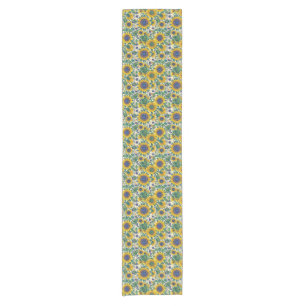 Sunflowers Ukrainian folk art motifs Table Runner