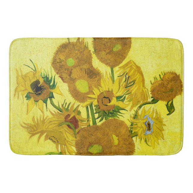 Sunflowers Vincent van Gogh     Bath Mat (Front)