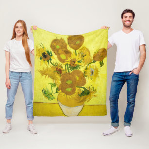 Sunflowers Vincent van Gogh Fleece Blanket