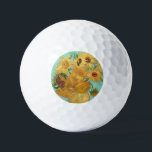 Sunflowers Vincent van Gogh    Golf Balls<br><div class="desc">Sunflowers (1889)  Vincent van Gogh. Still life on a blue background. A bright bouquet of sunflower flowers stand in a vase. Reproduction of famous works of art  images in the public domain.</div>