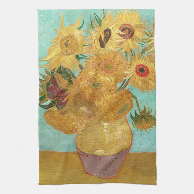 Sunflowers Vincent van Gogh    Kitchen Towel (Vertical)
