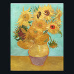 Sunflowers Vincent van Gogh Photo Print<br><div class="desc">Sunflowers (1889) Vincent van Gogh. Still life on a blue background. A bright bouquet of sunflower flowers stand in a vase. Reproduction of famous works of art images in the public domain.</div>