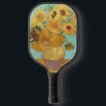 Sunflowers Vincent van Gogh   Pickleball Paddle<br><div class="desc">Sunflowers (1889)  Vincent van Gogh. Still life on a blue background. A bright bouquet of sunflower flowers stand in a vase. Reproduction of famous works of art  images in the public domain.</div>
