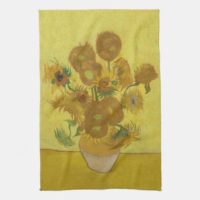 Sunflowers, Vincent van Gogh post-impressionist Kitchen Towel (Vertical)