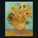 Sunflowers Vincent van Gogh Poster<br><div class="desc">Sunflowers (1889)  Vincent van Gogh. Still life on a blue background. A bright bouquet of sunflower flowers stand in a vase. Reproduction of famous works of art  images in the public domain.</div>