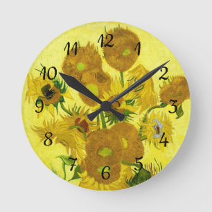Sunflowers Vincent van Gogh    Round Clock