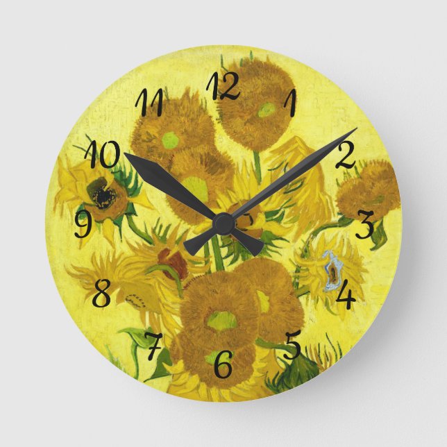 Sunflowers Vincent van Gogh    Round Clock (Front)