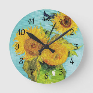 Sunflowers Vincent van Gogh  Round Clock