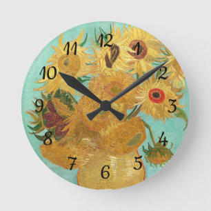 Sunflowers Vincent van Gogh    Round Clock