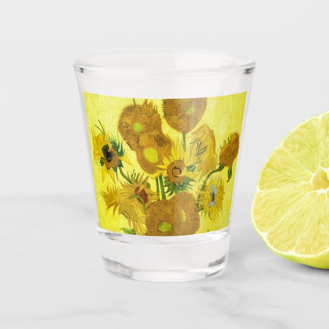 Sunflowers Vincent van Gogh    Shot Glass (Front)